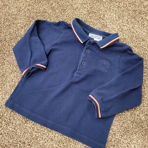 Jacadi Paris Kids Long Sleeve Polo Shirt Blue 18 Months